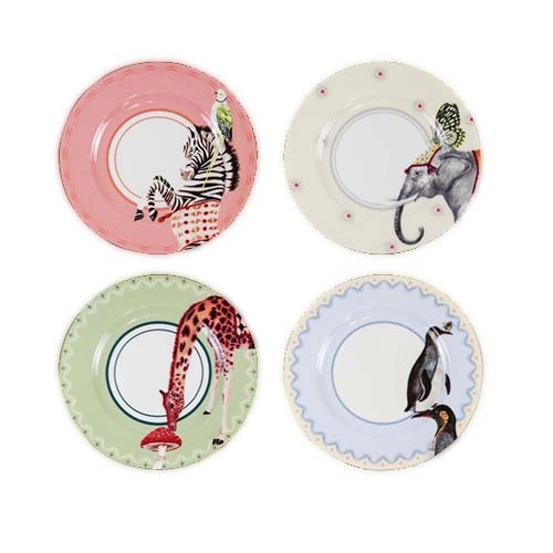 Vendita Yvonne Ellen Set di piatti torta con animali Carnival Animal  A22001017 Multicolor Online in Offerta Set di piatti torta con animali  A22001017 Yvonne Ellen